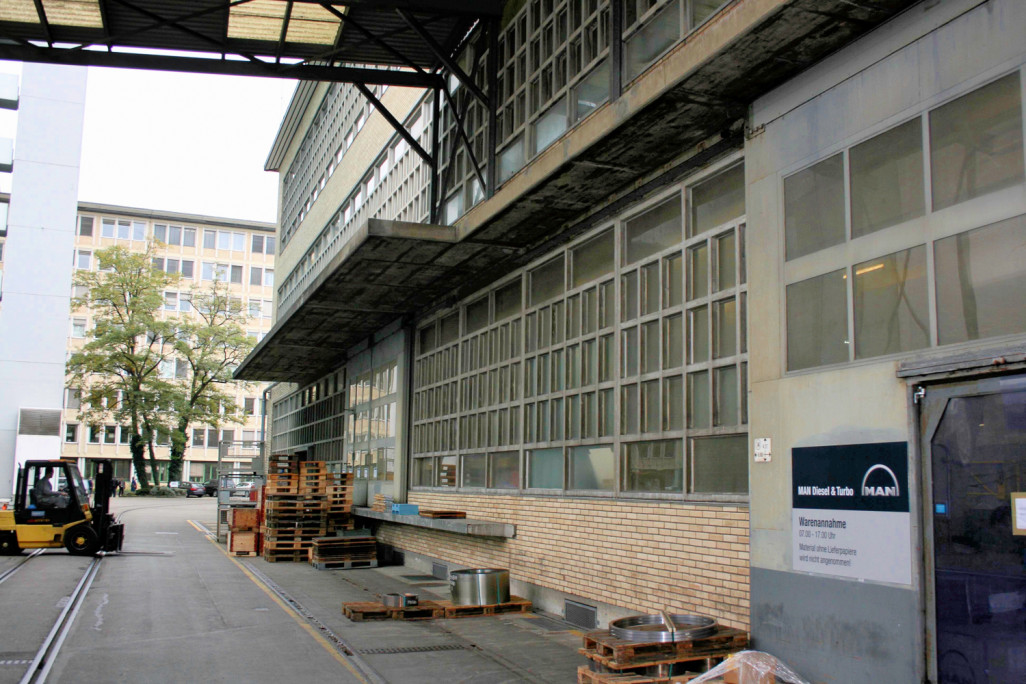 Gebäudevermessung vom Magazingebäude MAN in Zürich, HMQ Gebäudeaufnahme