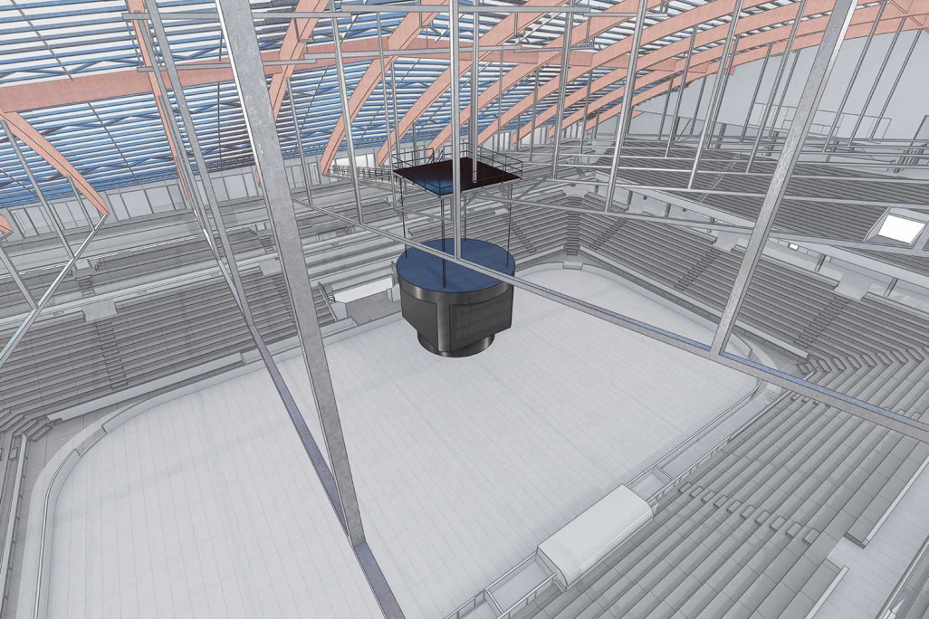 Bern, PostFinance Arena, 3D-Modellierung vom Eisstadion, HMQ AG