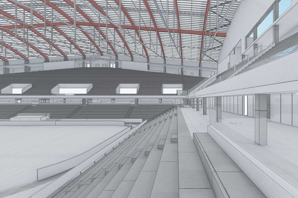 Bern, PostFinance Arena, 3D-Modellierung, HMQ AG