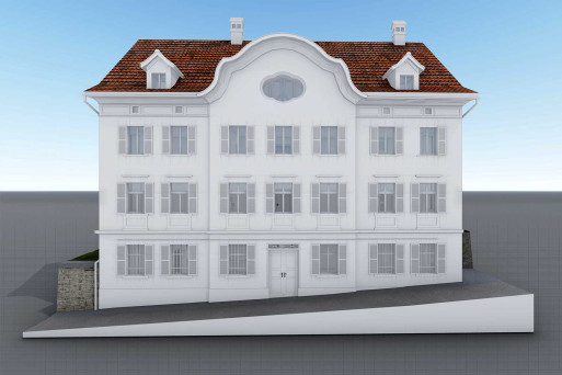 Alvaneu, Altes Schulhaus, 3D-BIM-Modell in ArchiCAD, HMQ AG