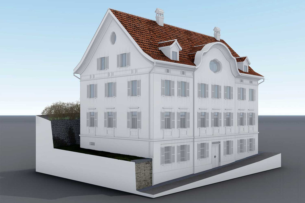 Alvaneu, Altes Schulhaus, 3D-BIM-Modell, HMQ AG