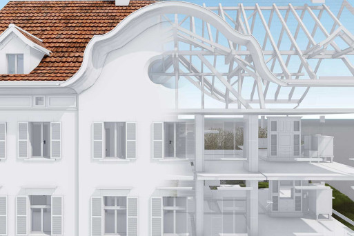 Alvaneu, Altes Schulhaus, 3D-BIM-Modell für Projektstudie, HMQ AG