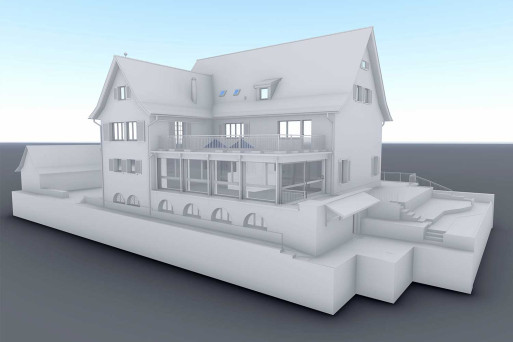 Gebäudeaufnahme, 3D-CAD-Modell, HMQ AG
