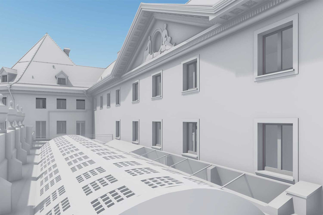 Fribourg Gare CFF, 3D-Modell, Gebäudevermessung HMQ AG