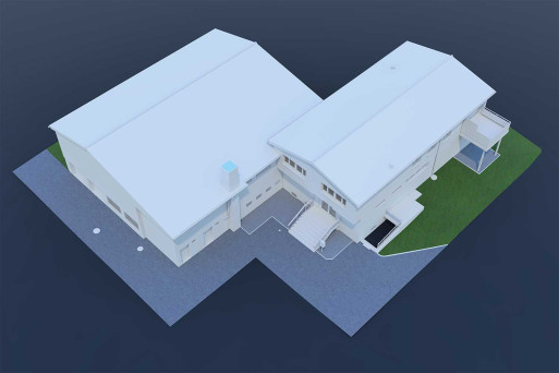 Gebäudevermessung Pfarreiheim, 3D-Modell, HMQ AG