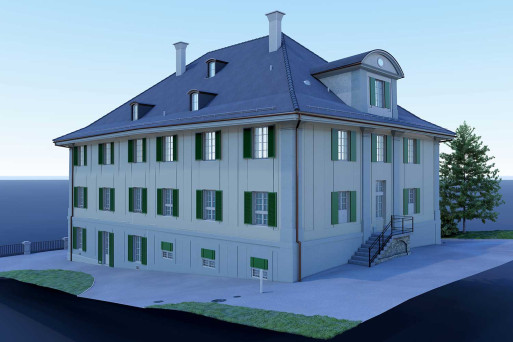 3D-Modell aus Gebäudeaufnahme, Gründerhaus der Martin Stiftung, HMQ AG