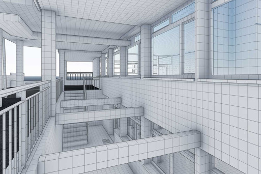 3D-Modellierung, Schulhaus Gebäudeaufnahme, HMQ AG