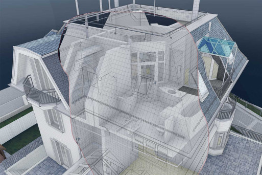 Villa, 3D-CAD Modellierung, Vermessung Gebäudeaufnahme, HMQ AG