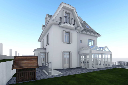 Villa, 3D-Modell, Vermessung Gebäudeaufnahme, HMQ AG