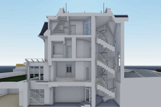 Villa, 3D-Schnitt, Vermessung Gebäudeaufnahme, HMQ AG