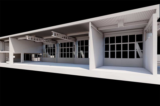 3D-Schnitt einer Industrieanlage im Wallis, HMQ AG