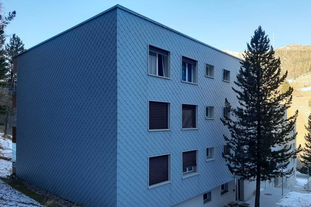 Gebäudevermessung, Mehrfamilienhaus in St. Moritz im Engadin, HMQ AG