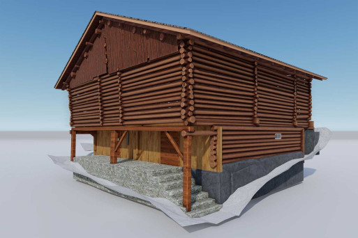3D-Modellierung Stall in Graubünden, HMQ AG