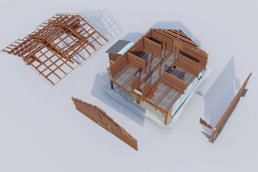 3D-Modellierung Stall in Graubünden, HMQ AG