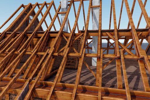 Boswil im Kanton Aargau, Gebäudeaufnahme 3D-Dachkonstruktion, HMQ AG