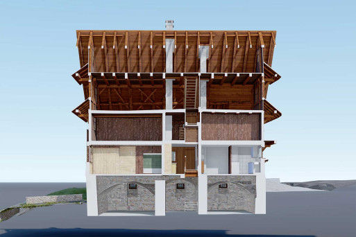Boswil im Kanton Aargau, Gebäudeaufnahme 3D-Schnitt, HMQ AG