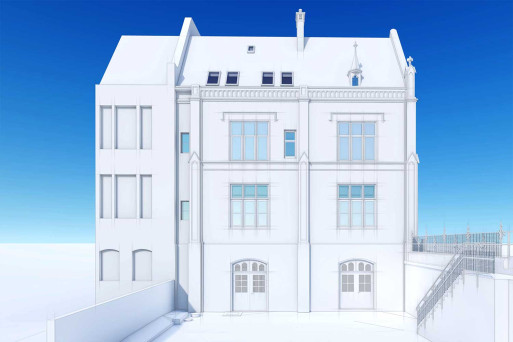 Basel, Pfarrhaus 3D-Gebäudeaufnahme Ansicht, HMQ AG