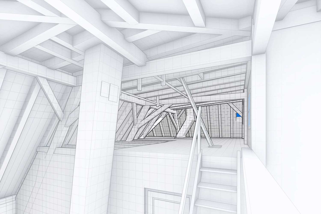 Basel, Pfarrhaus 3D-Gebäudeaufnahme Tragkonstruktion, HMQ AG