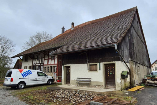 Gebäudeaufnahme, Bauernhaus mit Scheune in Zürich, HMQ AG