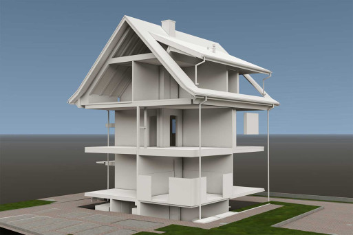 Wikon LU, Gebäudeaufnahme 3D-Modellierung, HMQ AG