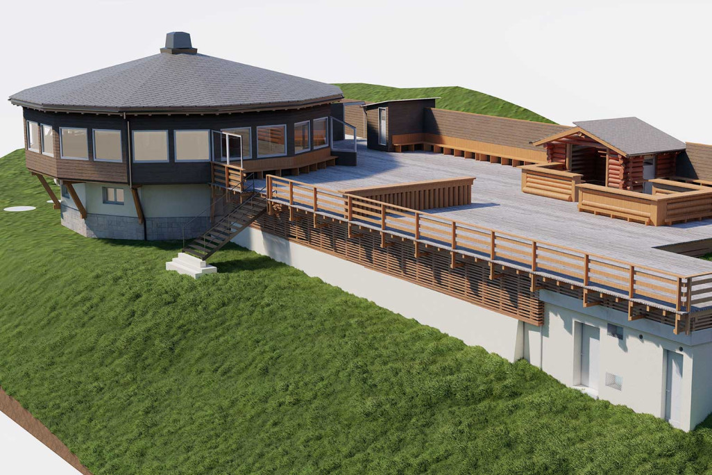 Terrasse von der Clavadeler Alp als 3D-Modell, HMQ AG