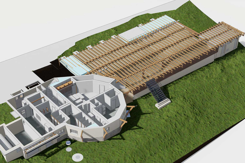 Terrassenkonstruktion in 3D der Clavadeler Alp, HMQ AG