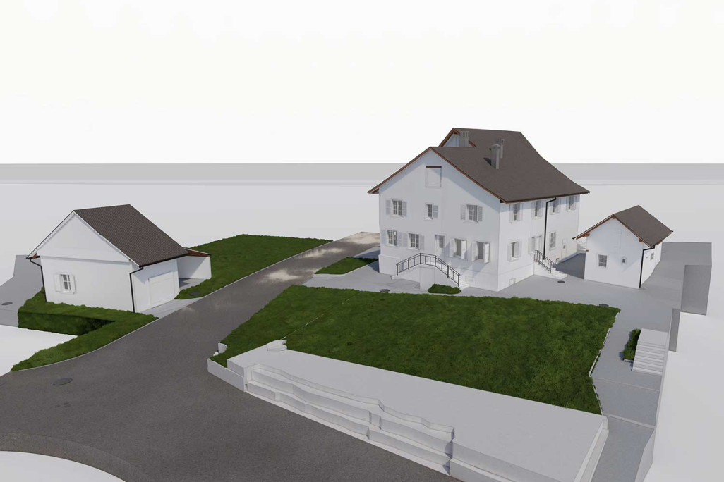 Gebäudevermessung für 3D-Modell in Rudolfingen, HMQ AG