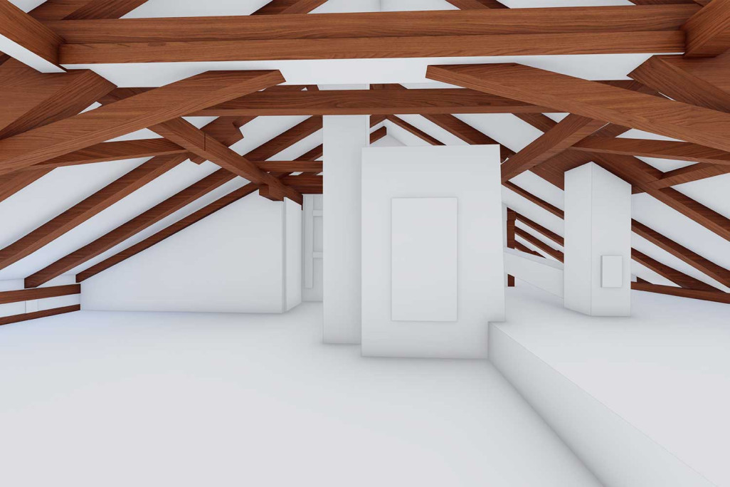 Dachkonstruktion im 3D-Modell in Rudolfingen, HMQ AG