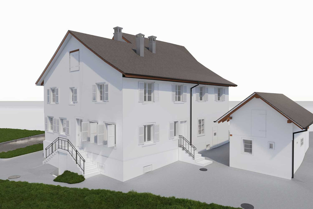 Rudolfingen ZH, digitaler Zwilling aus 3D-Gebäudeaufnahme, HMQ AG