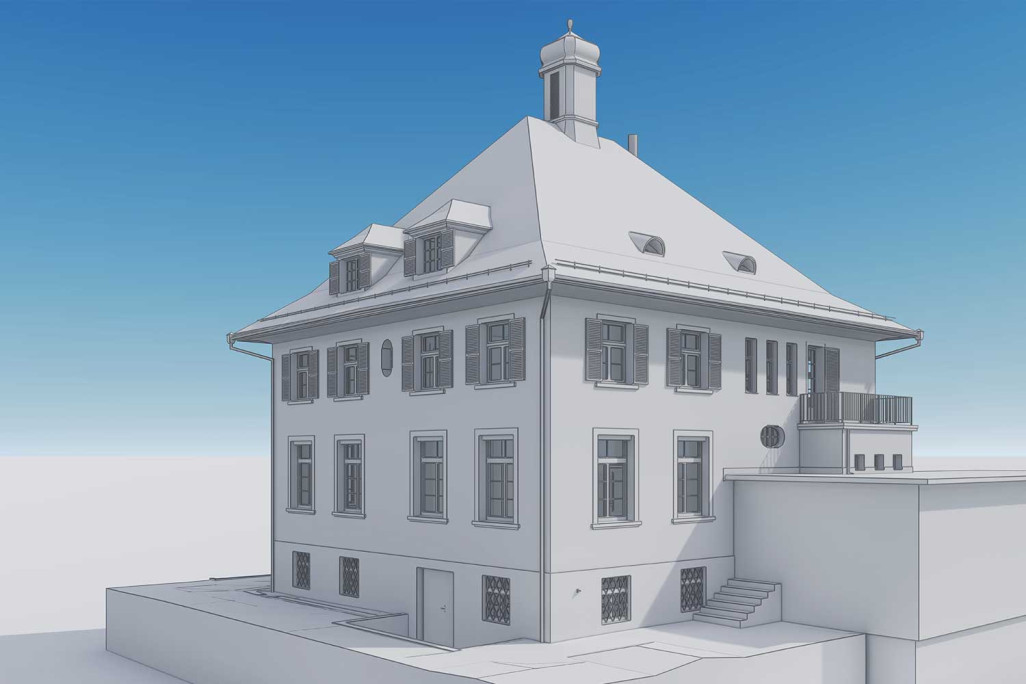 3D-Fassaden vom Kindergarten Erzenholz in Frauenfeld, HMQ AG