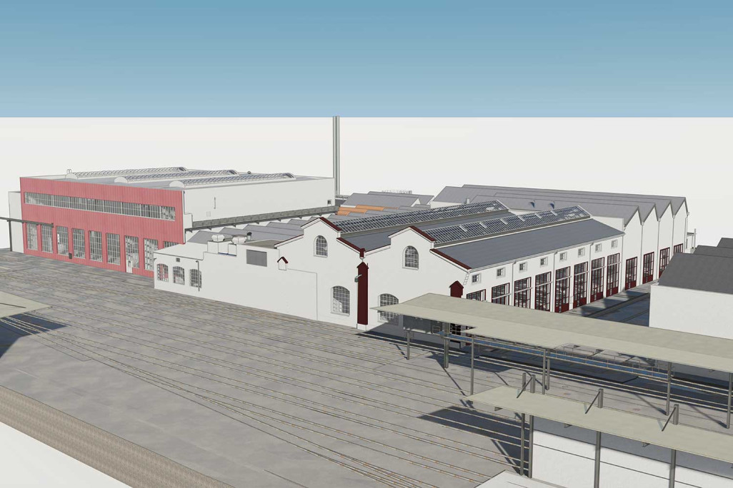 Biel, SBB Werk Biel, Gebäudeaufnahme 3D-Modell ArchiCAD, HMQ AG