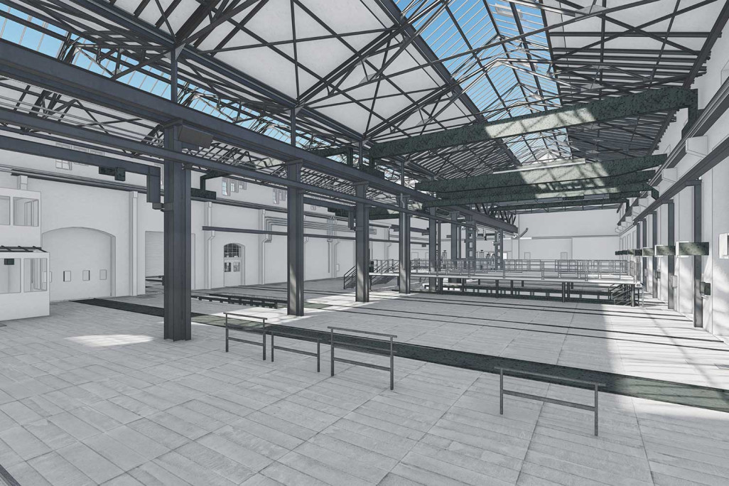 Biel, SBB Werk Biel, Gebäudevermessung 3D-BIM-Modell, HMQ AG