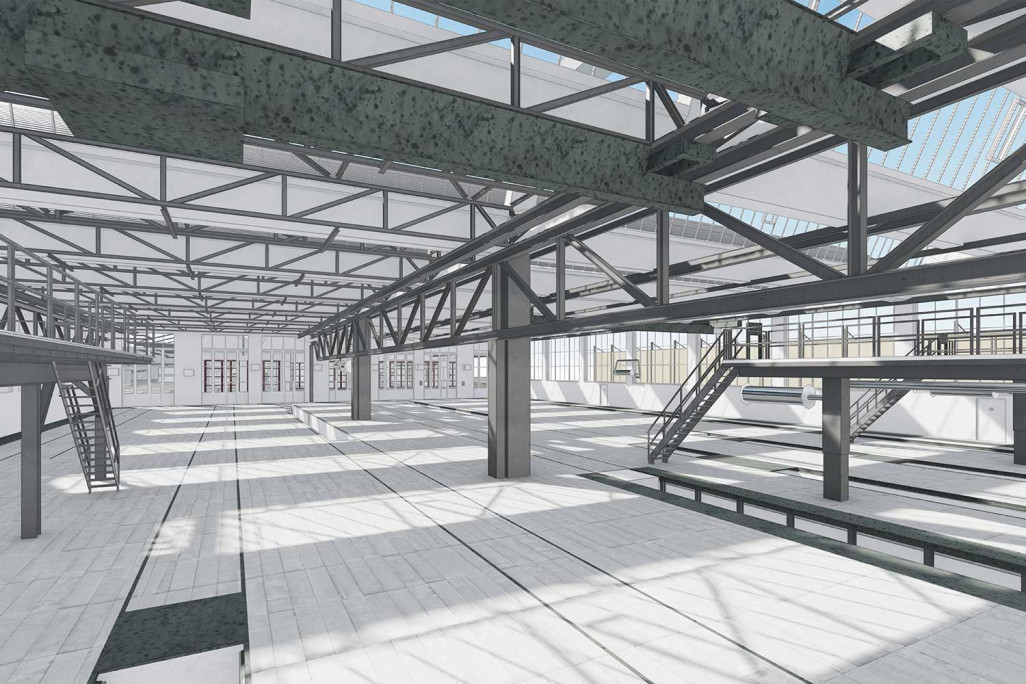 Biel, SBB Werk Biel, Gebäudevermessung 3D-Modell, HMQ AG