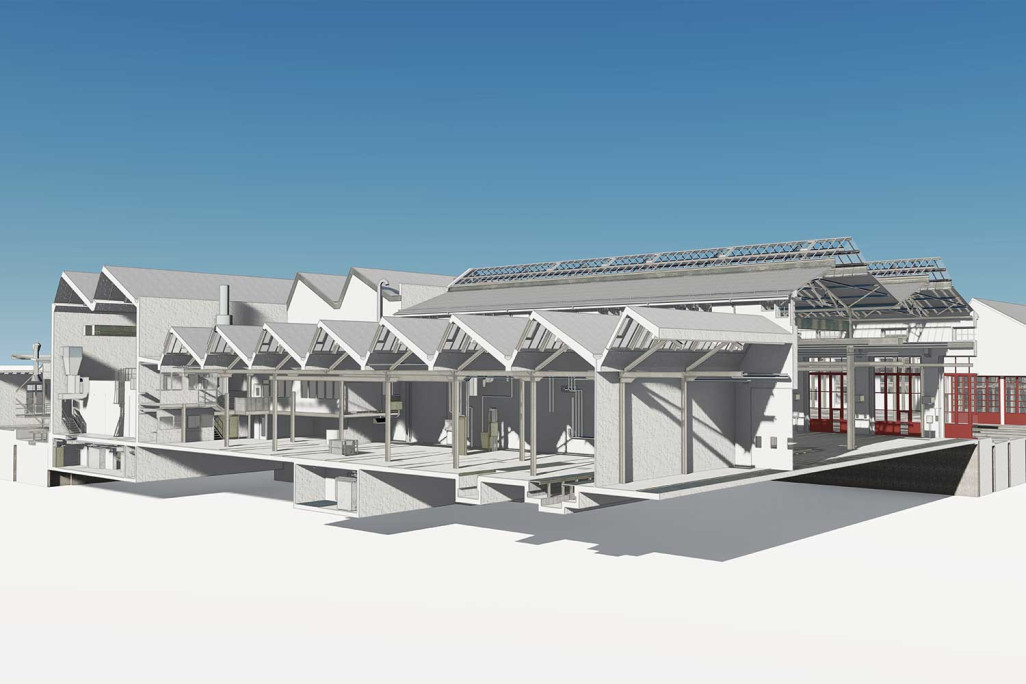 Biel, SBB Werk Biel, Gebäudevermessung 3D-Modellierung, HMQ AG