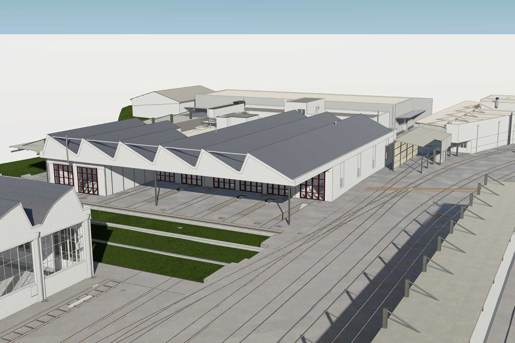 Biel, SBB Werk Biel, Gebäudevermessung Ansicht 3D-Modellierung, HMQ AG