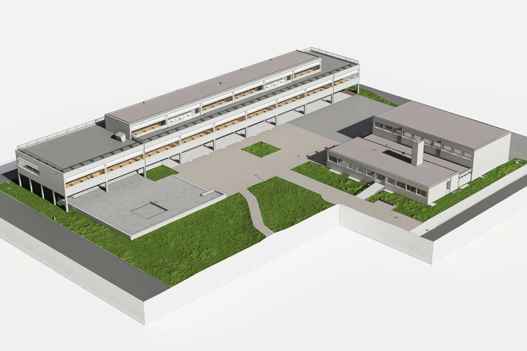 Gebäudevermessung und 3D-Modellierung von Schulanlage Champagne in Biel, HMQ AG