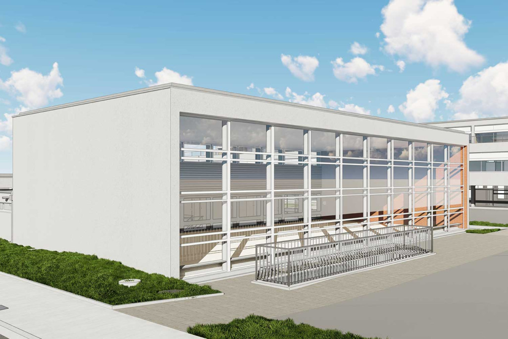 3D-Modellierung mit ArchiCAD von Schulanlage Champagne in Biel, HMQ AG