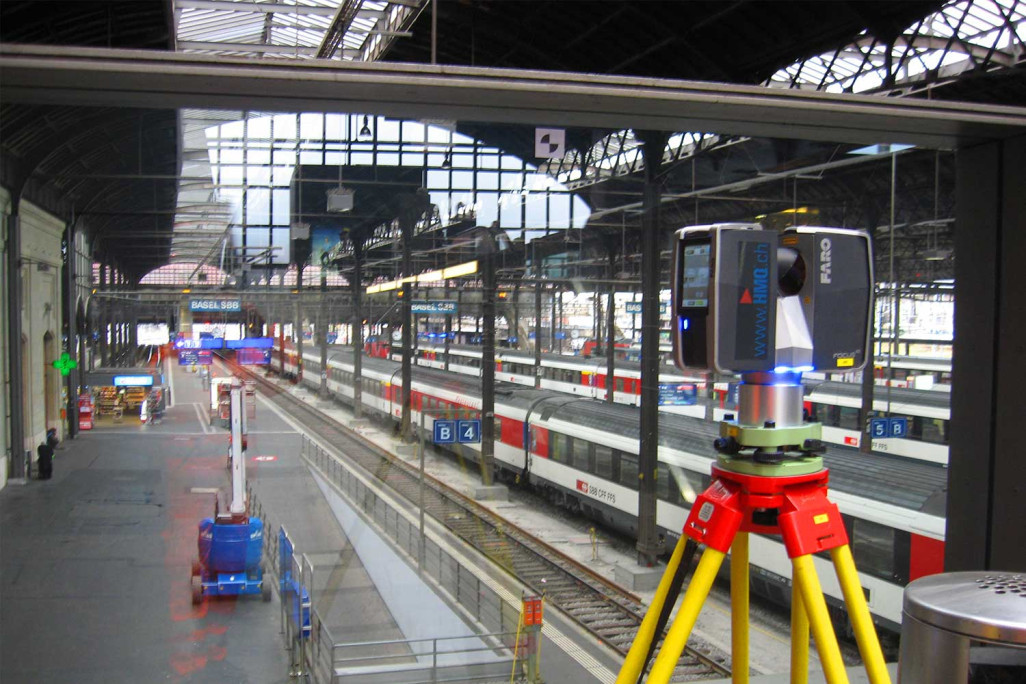 Laserscanning am SBB Hauptbahnhof in Basel