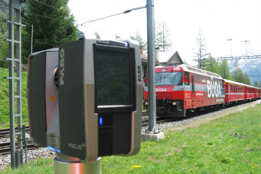 Laserscanning RhB Bahnhöfe Preda und Spinas