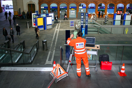 Gebäudevermessung im Bahnhof Basel SBB, HMQ Gebäudeaufnahme