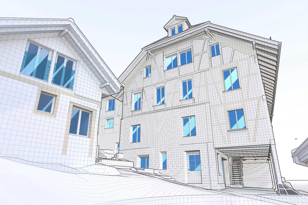3D-Modellierung aus Gebäudeaufnahme, HMQ AG